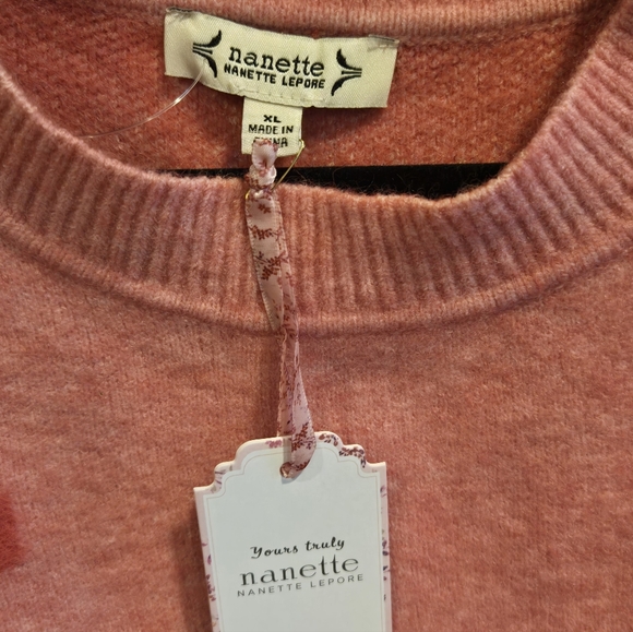 Nannette Pink Floral Pearl-Appliqué Crewneck Sweater - Picture 5 of 6